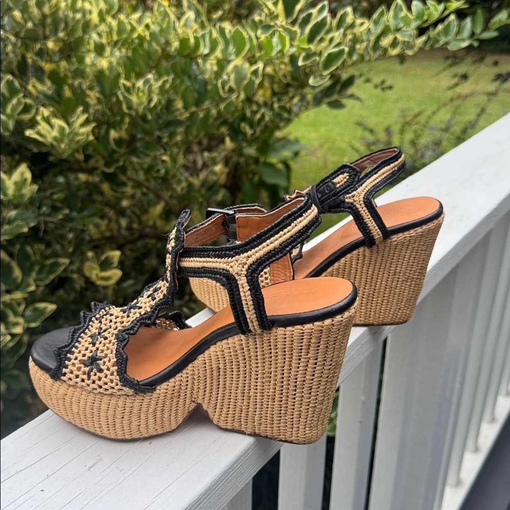 Clergerie Paris Dara Raffia platform sandals made in Morocco - Picture 3 of 15